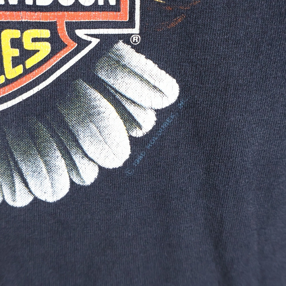 HARLEY DAVIDSON(ハーレーダビッドソン) 90s VINTAGE EAGLE FLAMES TEE イーグルフレイムス ファイヤープリント 1990 半袖Tシャツ ブラック
