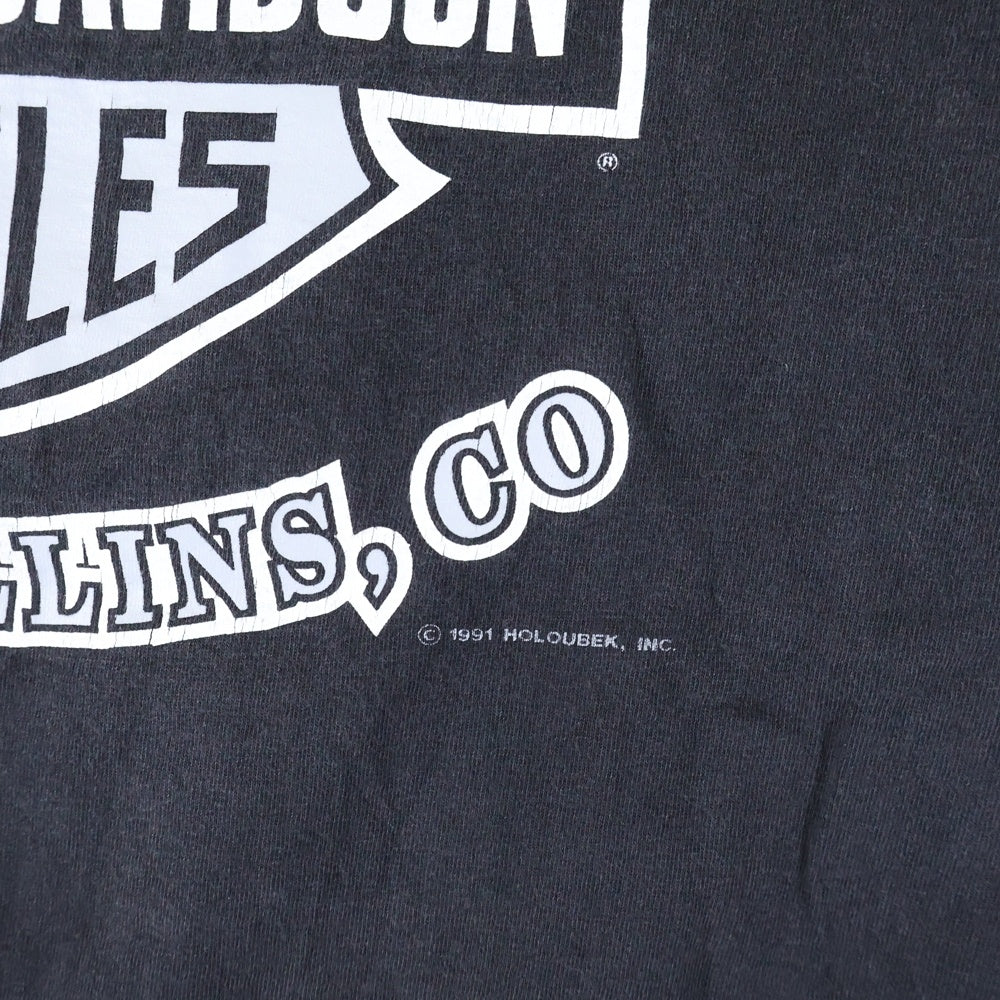 HARLEY DAVIDSON(ハーレーダビッドソン) 90s VINTAGE EAGLE VLOGO TEE イーグル Vロゴ プリント 1993 半袖Tシャツ ブラック