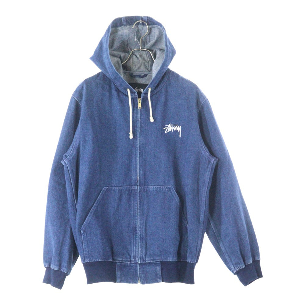 STUSSY(ステューシー) DENIM ZIP HOODIE デニム ジップアップ フーディージャケット ブルー