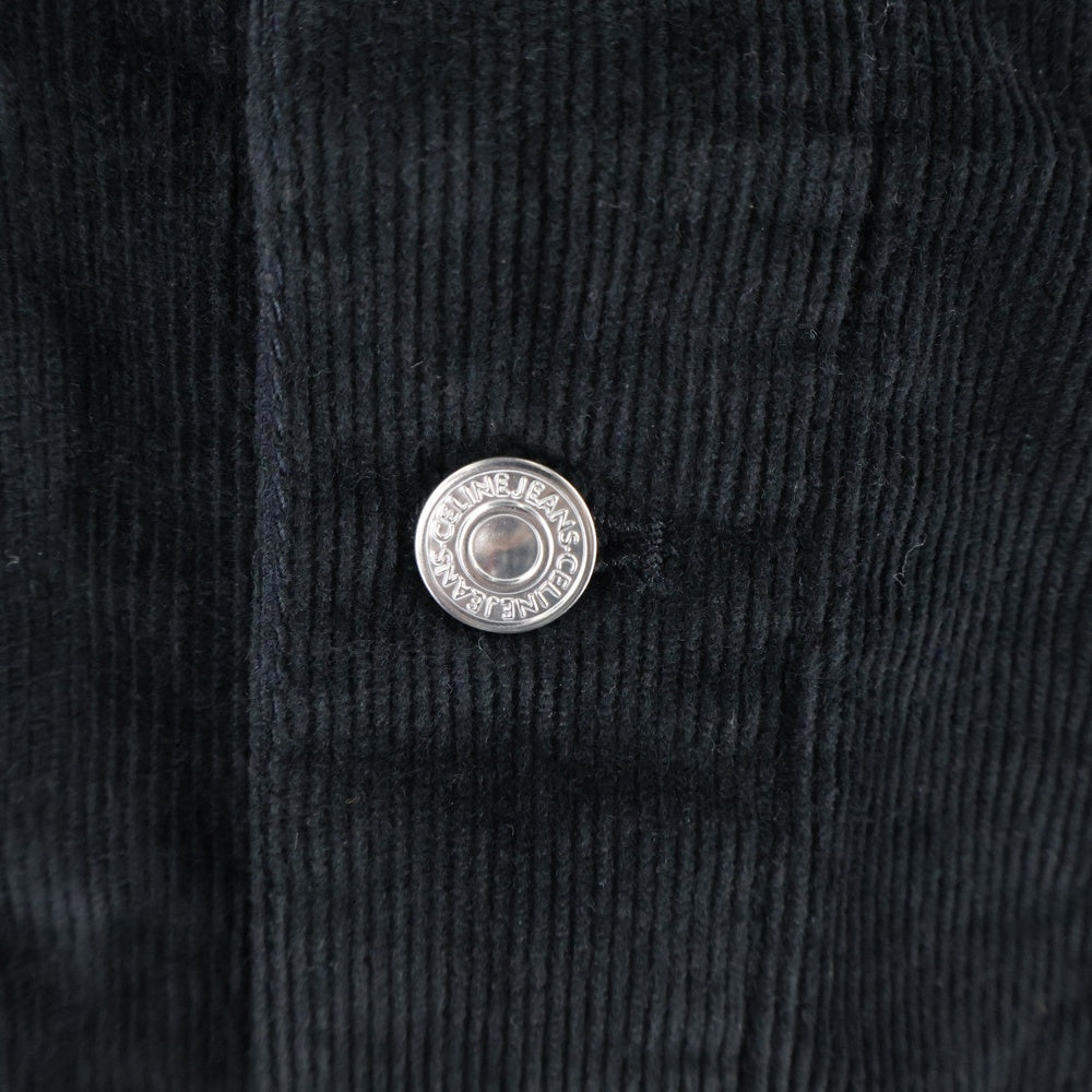 CELINE(セリーヌ) Corduroy Trucker Jacket ロゴワッペンコーデュロイトラッカージャケット 2Q757665W 08LH ブラック