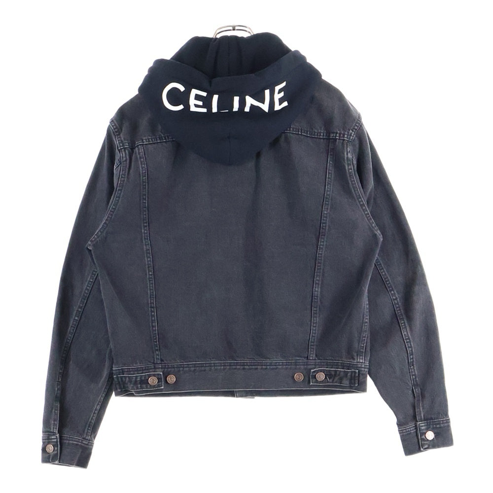 CELINE(セリーヌ) HOODED LOOSE TRUCKER JACKET 2Q472947F.38VB フード付き ルーズフィット トラッカージャケット ブラック