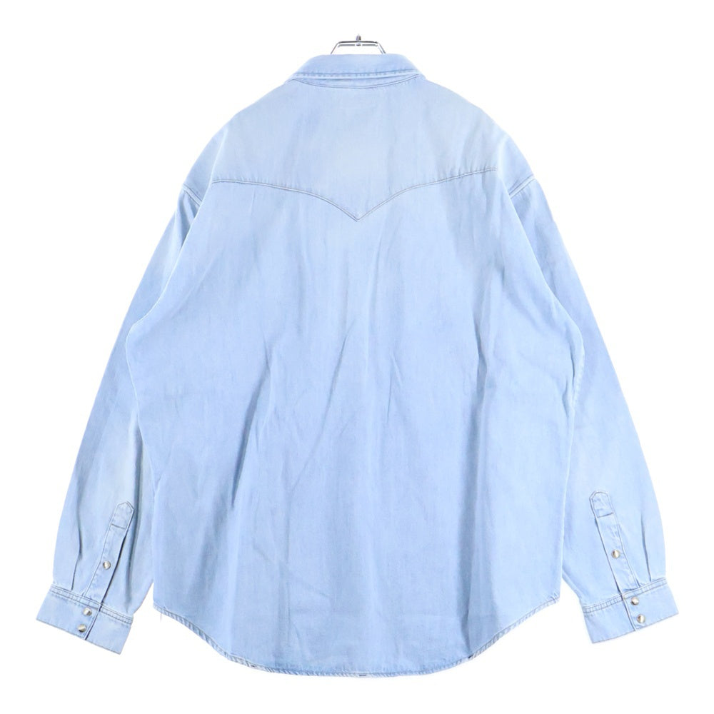 CELINE(セリーヌ) WESTERN SHIRT IN FADED SUMMER WASH DENIM 2T303361U.08YK ウエスタンデニムシャツ サマーウォッシュ 長袖シャツ ライトブルー