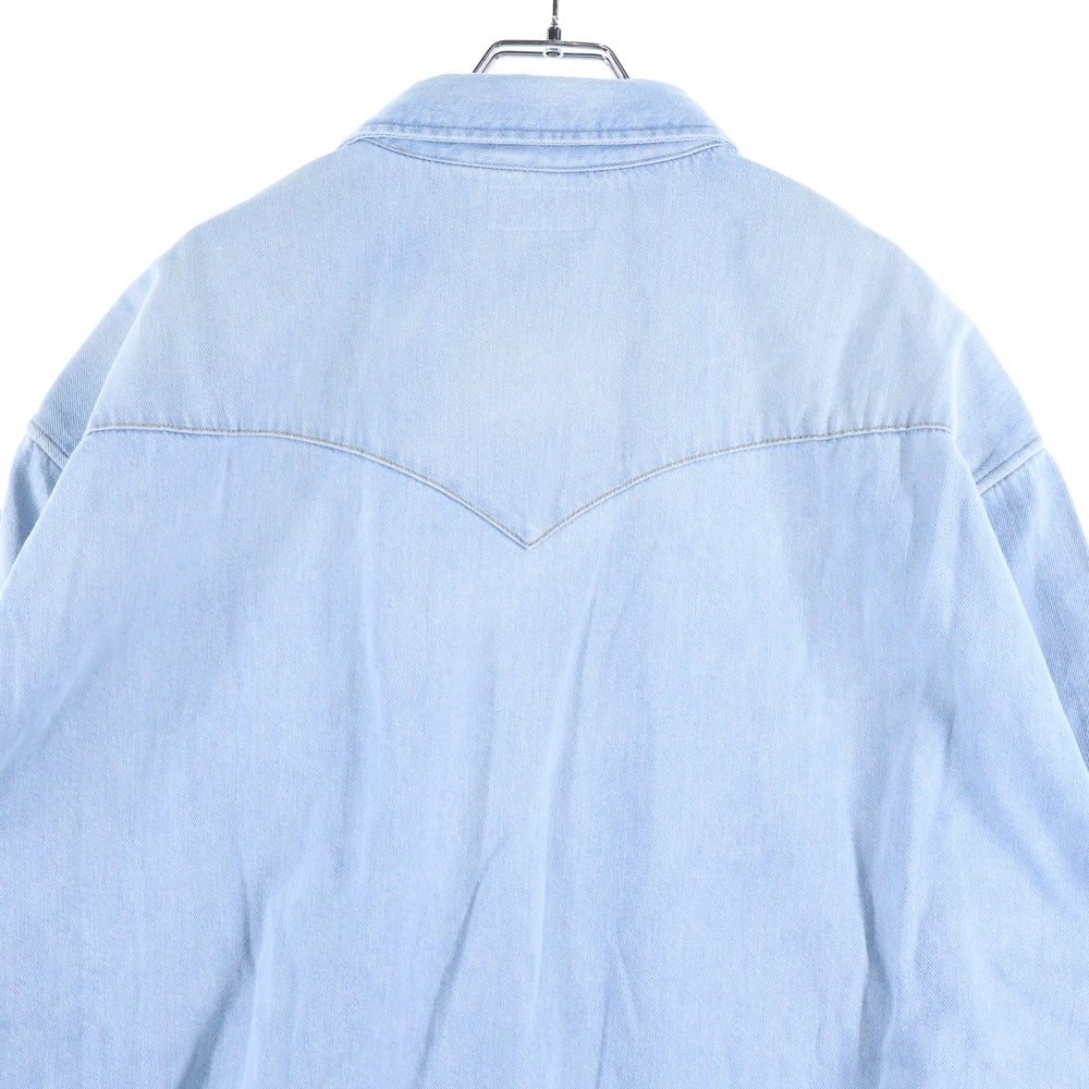CELINE(セリーヌ) WESTERN SHIRT IN FADED SUMMER WASH DENIM 2T303361U.08YK ウエスタンデニムシャツ サマーウォッシュ 長袖シャツ ライトブルー