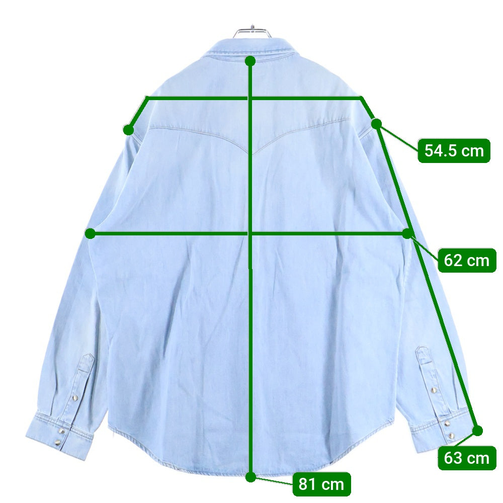 CELINE(セリーヌ) WESTERN SHIRT IN FADED SUMMER WASH DENIM 2T303361U.08YK ウエスタンデニムシャツ サマーウォッシュ 長袖シャツ ライトブルー