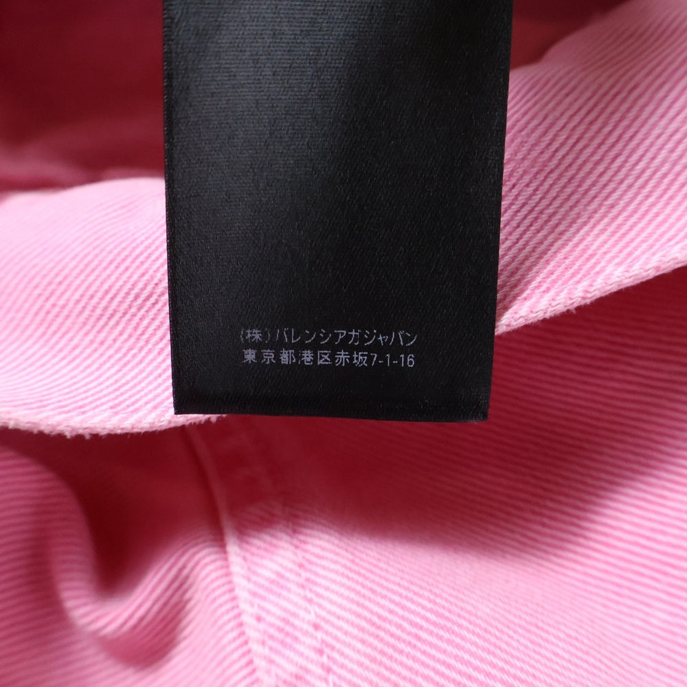 BALENCIAGA(バレンシアガ) 19AW フロント刺繍ロゴ デニムジャケット ピンク 594386 TEW37