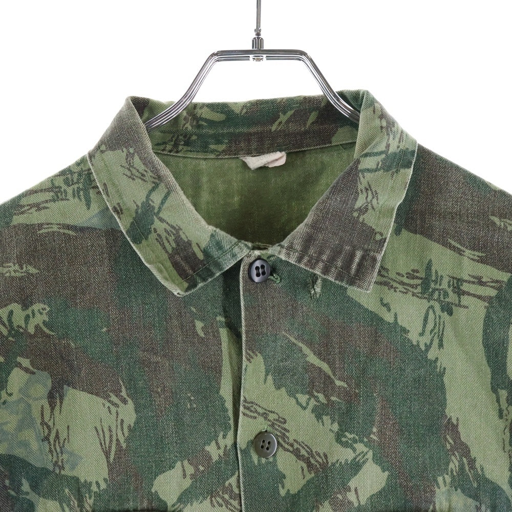 VINTAGE(ヴィンテージ) 60s PORTUGAL MILITARY BRUSH CAMO L/S SHIRTS ポルトガル軍 ブラッシュカモ 長袖シャツ カーキ/ブラウン