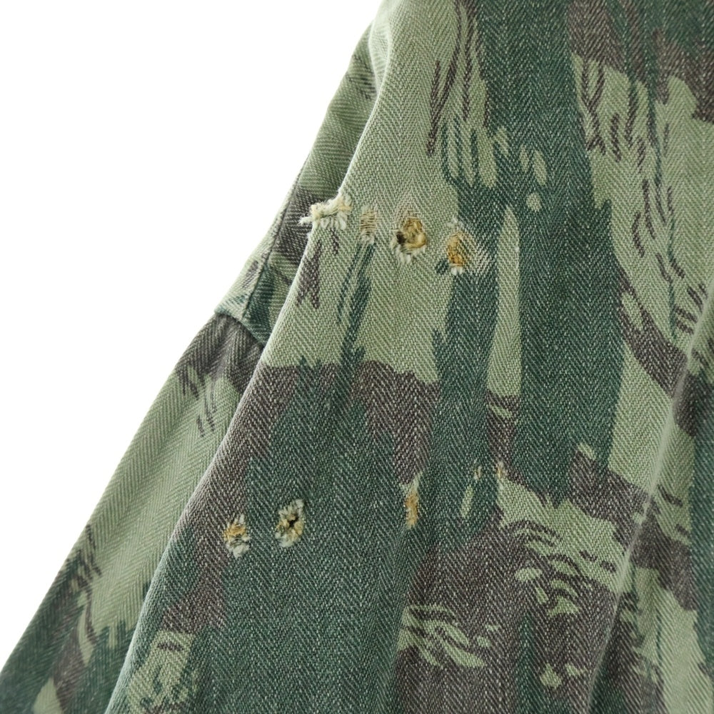 VINTAGE(ヴィンテージ) 60s PORTUGAL MILITARY BRUSH CAMO L/S SHIRTS ポルトガル軍 ブラッシュカモ 長袖シャツ カーキ/ブラウン