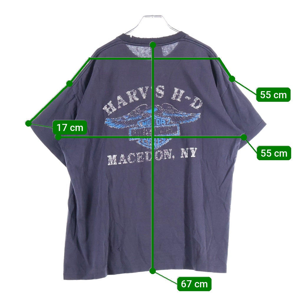 HARLEY DAVIDSON(ハーレーダビッドソン) 90S VINTAGE PROUD TO BE AN A AMERICAN 両面プリント 半袖Tシャツ カットソー ブラック