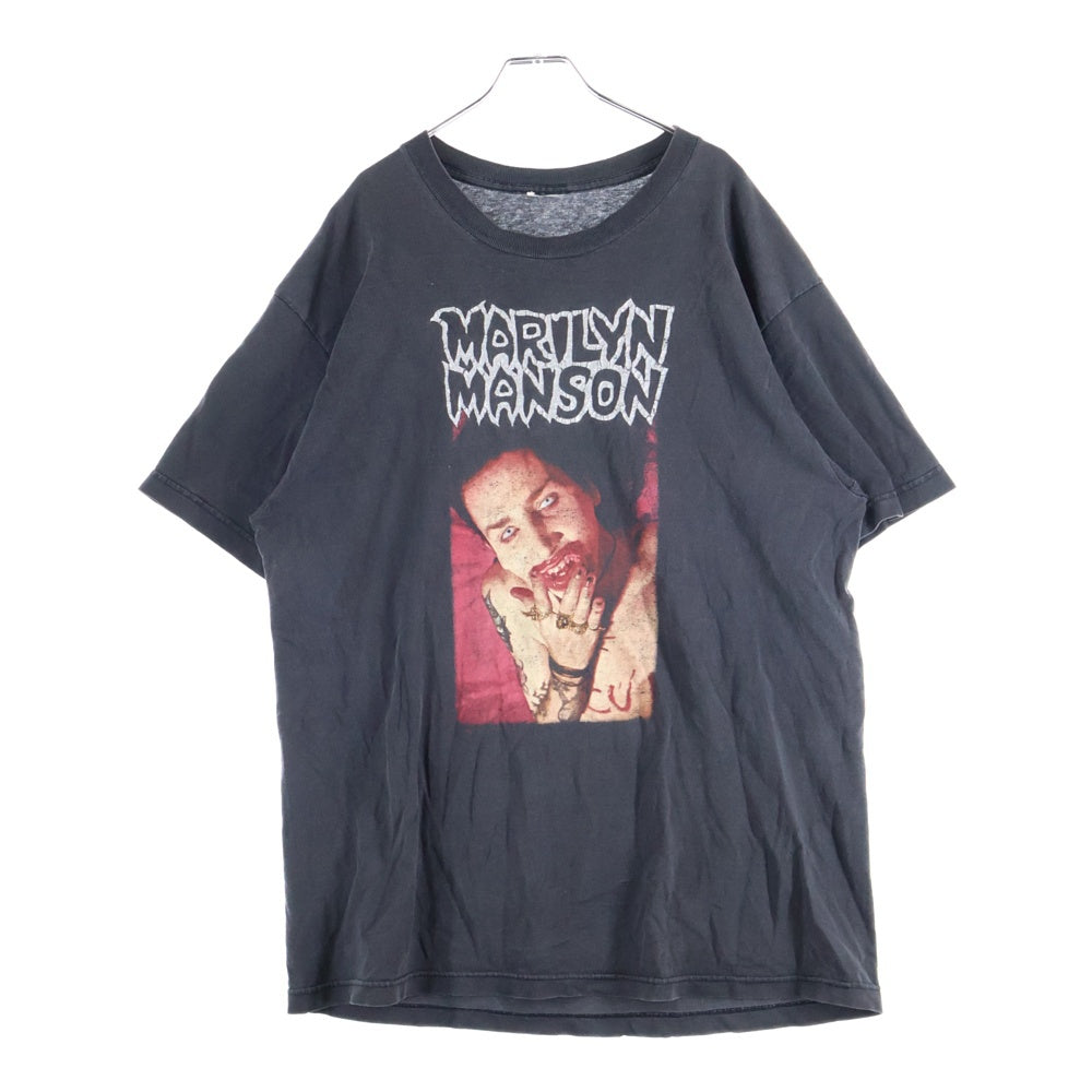 VINTAGE(ヴィンテージ) 90s MARILYN MANSON LUNCHBOX I AM THE GOD OF FUCK 1994 マリリン マンソン ランチボックス 半袖Tシャツ カットソー ブラック