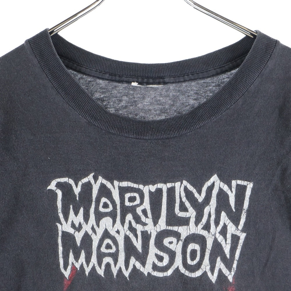 VINTAGE(ヴィンテージ) 90s MARILYN MANSON LUNCHBOX I AM THE GOD OF FUCK 1994 マリリン マンソン ランチボックス 半袖Tシャツ カットソー ブラック