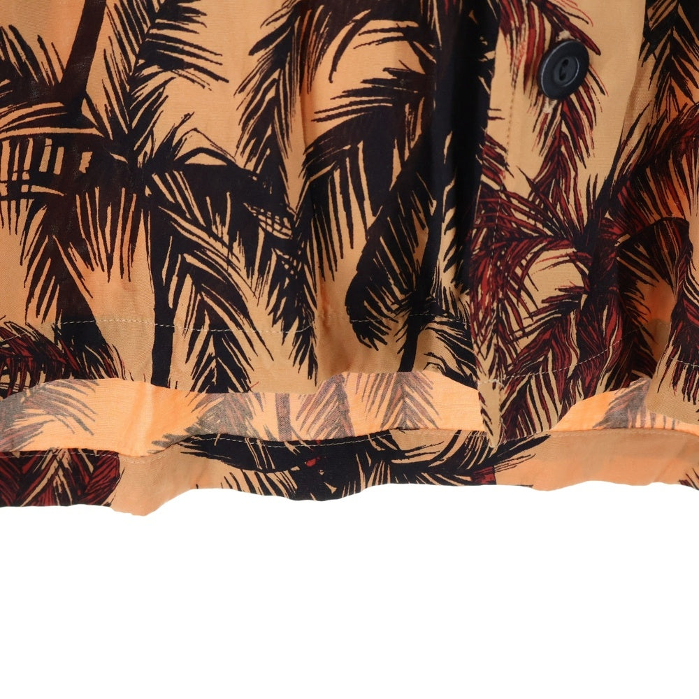 TOMORROWLAND(トゥモローランド) リーフ総柄 半袖胸ポケットシャツ オレンジ DS006