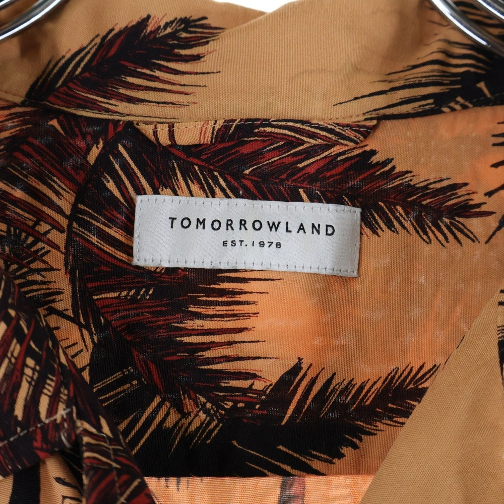 TOMORROWLAND(トゥモローランド) リーフ総柄 半袖胸ポケットシャツ オレンジ DS006