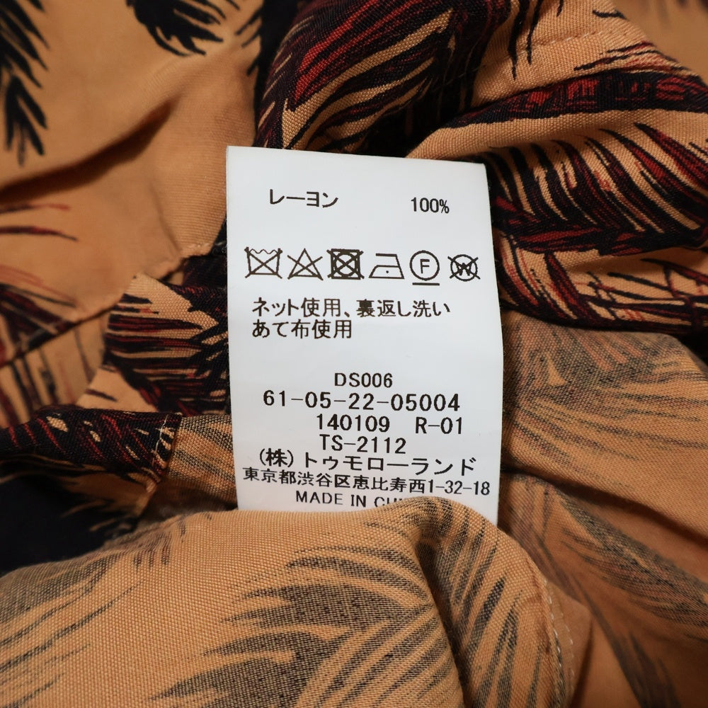 TOMORROWLAND(トゥモローランド) リーフ総柄 半袖胸ポケットシャツ オレンジ DS006