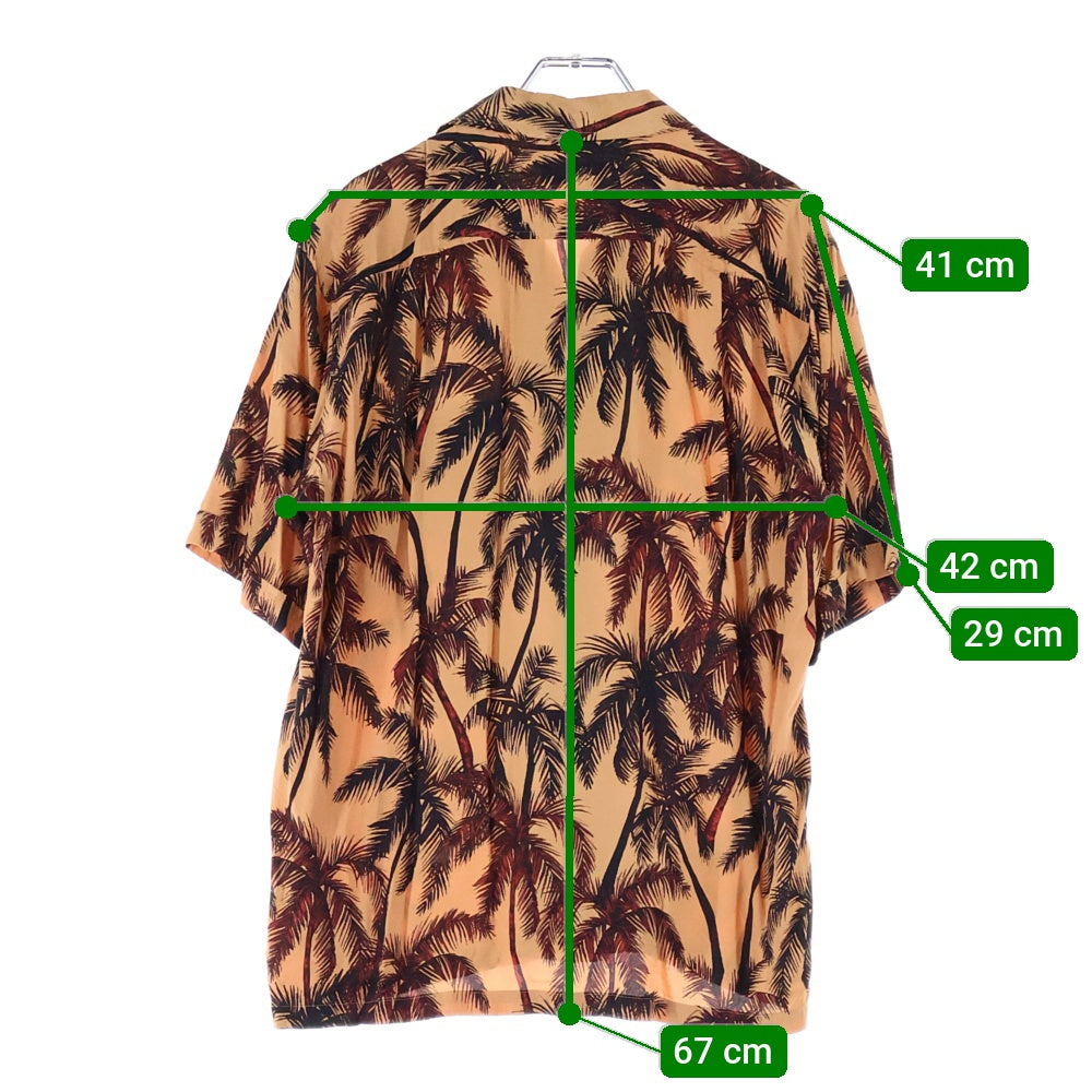 TOMORROWLAND(トゥモローランド) リーフ総柄 半袖胸ポケットシャツ オレンジ DS006