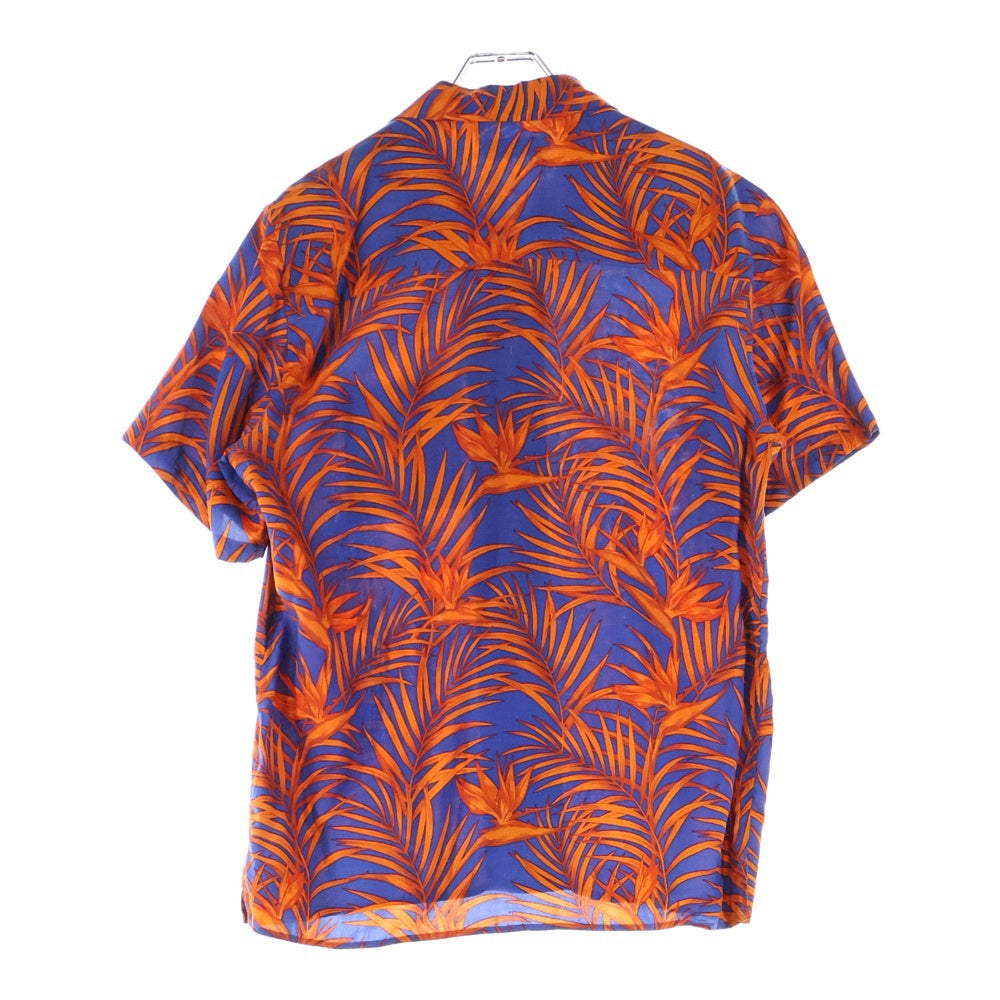 TOMORROWLAND(トゥモローランド) リーフ総柄 半袖胸ポケットシャツ オレンジ/ブルー WS019CU