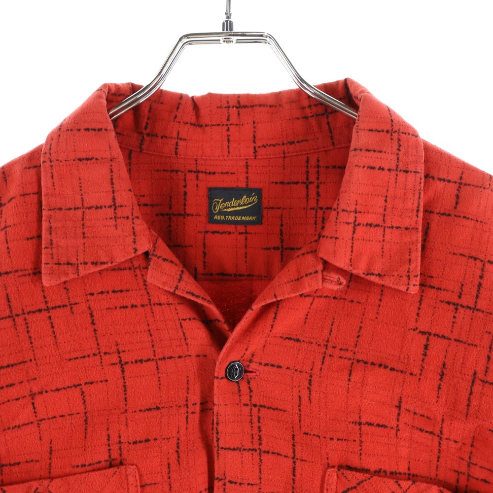 TENDERLOIN(テンダーロイン) T-PRINT FLLANNEL SHT オープンカラー フランネル長袖シャツ レッド