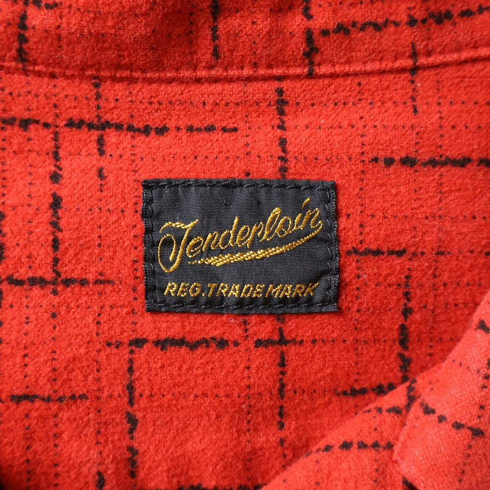 TENDERLOIN(テンダーロイン) T-PRINT FLLANNEL SHT オープンカラー フランネル長袖シャツ レッド