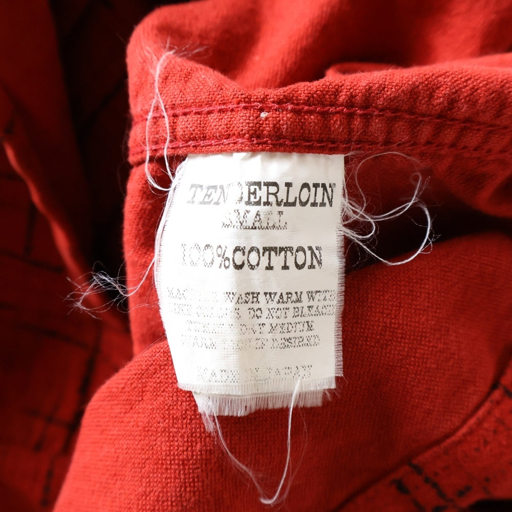 TENDERLOIN(テンダーロイン) T-PRINT FLLANNEL SHT オープンカラー フランネル長袖シャツ レッド