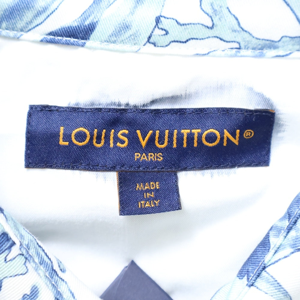 LOUIS VUITTON(ルイヴィトン) 23SS LVロゴプリンテッドコットンオーバー長袖シャツジャケット RM232M 26 HPB25W ホワイト/ブルー
