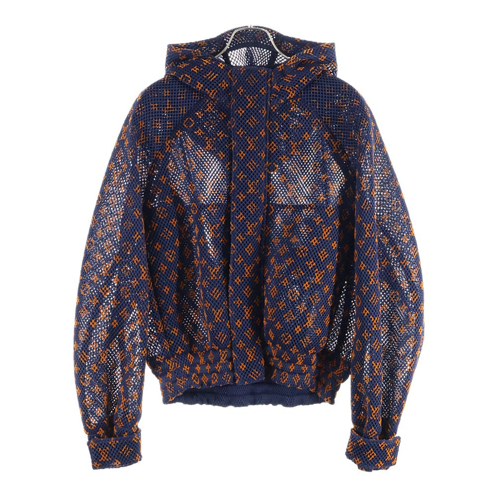 LOUIS VUITTON(ルイヴィトン) 23SS グラディエントモノグラムメッシュジップフーディジャケット RM231Q KD2 HOB40W ネイビー/オレンジ