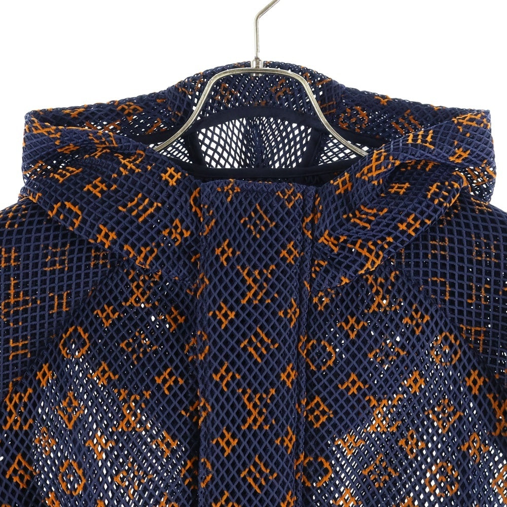 LOUIS VUITTON(ルイヴィトン) 23SS グラディエントモノグラムメッシュジップフーディジャケット RM231Q KD2 HOB40W ネイビー/オレンジ