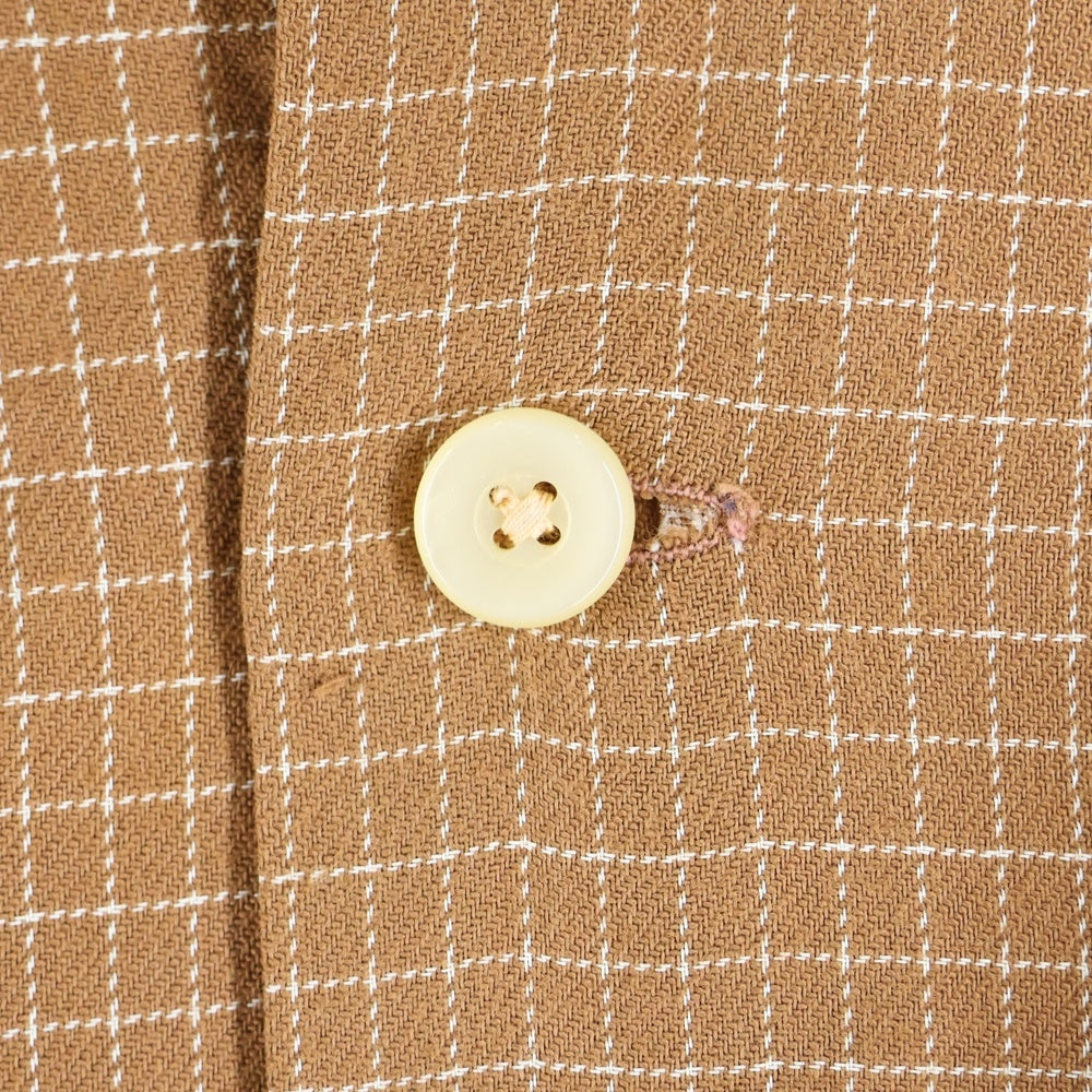 VINTAGE(ヴィンテージ) 40S STERLING L/S CHECK SHIRT スターリン プリント使用 フラップポケット チェック 長袖シャツ ブラウン/ホワイト