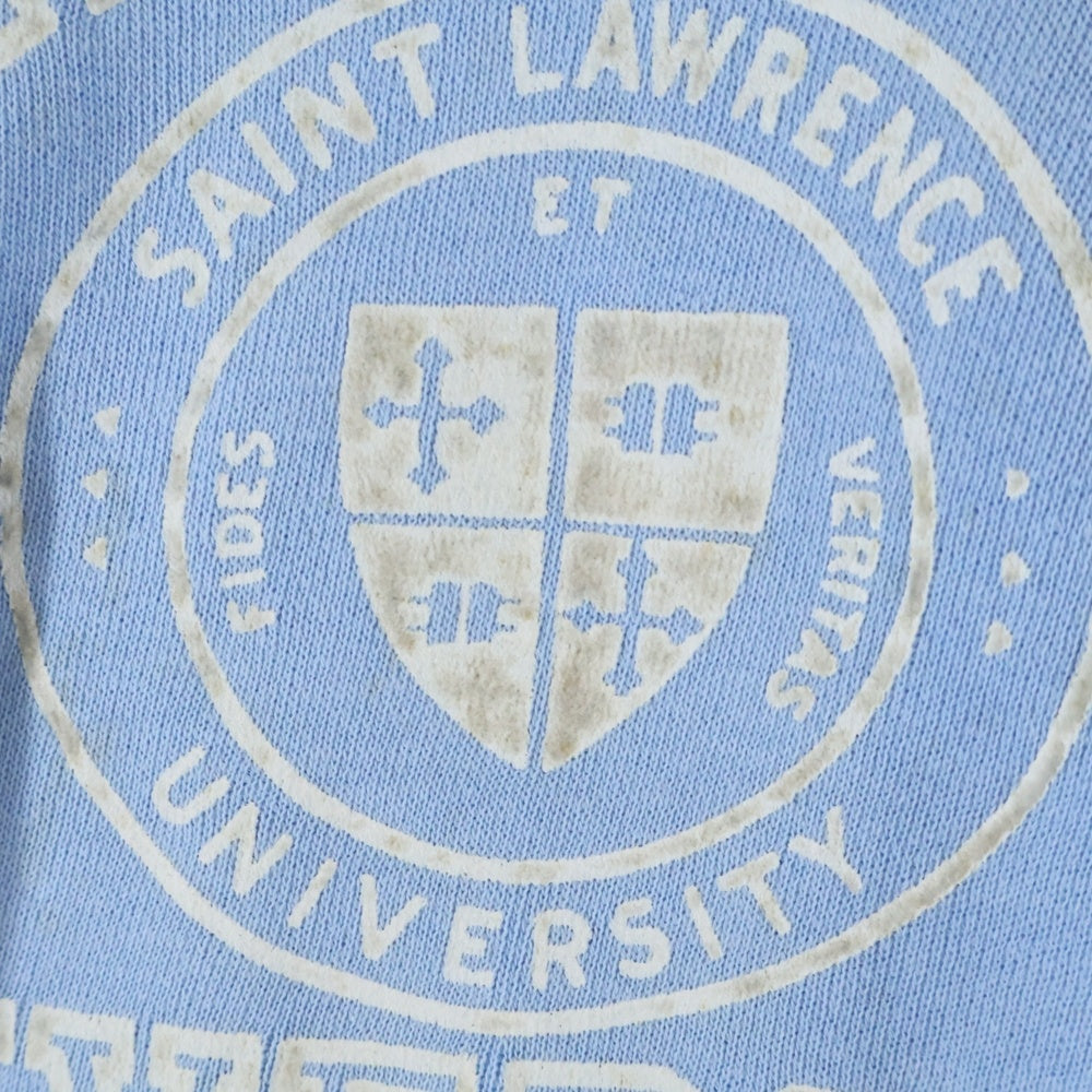 VINTAGE(ヴィンテージ) 50S ST. LAWRENCE UNIVERSITY PULLOVER FLOCKY SWEAT セントローレンス カレッジロゴ フロッキー プルオーバー スウェット トレーナー ブルー