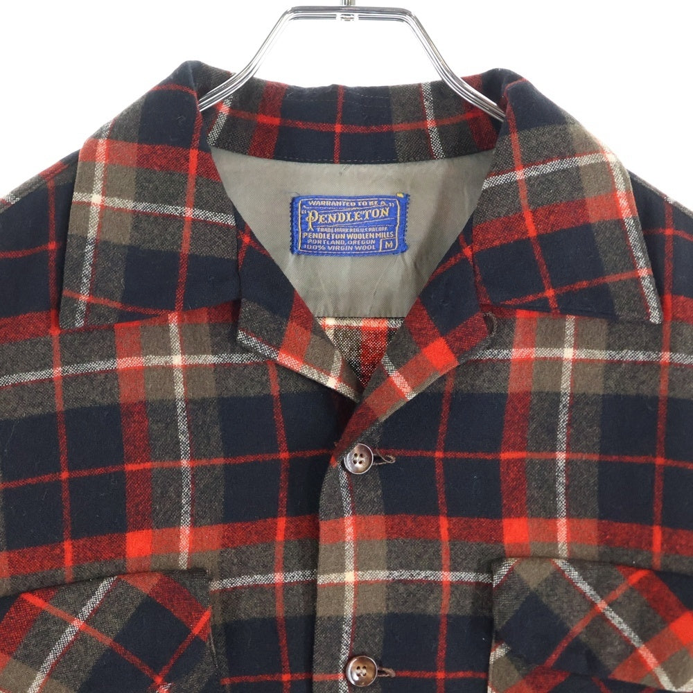PENDLETON(ペンドルトン) 50S VNTAGE WOOL L/S CHECK SHIRT ヴィンテージ ウール チェック 長袖シャツ レッド/ブラウン/ブラック