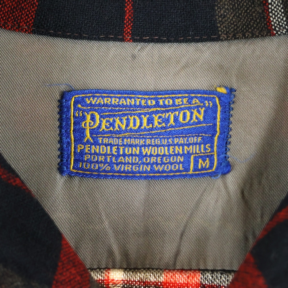 PENDLETON(ペンドルトン) 50S VNTAGE WOOL L/S CHECK SHIRT ヴィンテージ ウール チェック 長袖シャツ レッド/ブラウン/ブラック