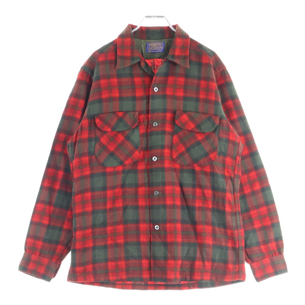 PENDLETON ペンドルトン 50S VNTAGE WOOL L/S CHECK SHIRT ヴィンテージ ウール チェック 長袖シャツ レッド/ブラック PENDLETON(ペンドルトン) 50S VNTAGE WOOL L/S CHECK SHIRT