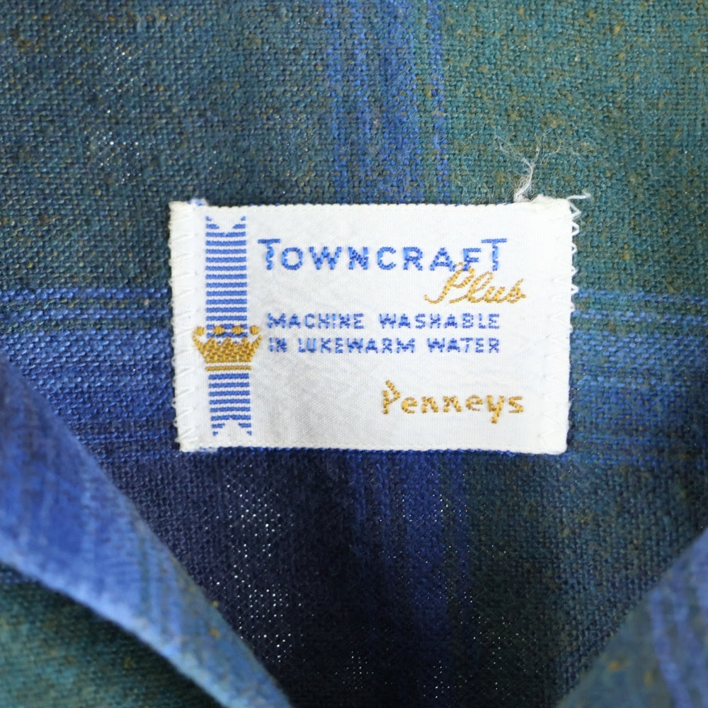 PENNEYS TOWNCRAFT(ぺニーズタウンクラフト) 60S VINTAGE OMBRE L/S CHECK SHIRT ヴィンテージ オンブレ チェック 長袖シャツ ブルー/グリーン