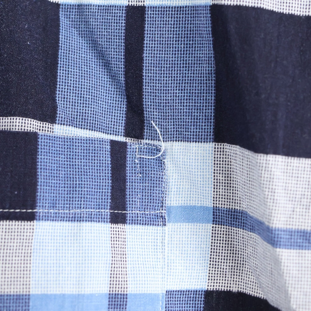 VINTAGE(ヴィンテージ) 50S CLUB LOUNGE BY WELDON L/S CHECK COVERALL SHIRT クラブ ラウンジ バイ ウェルドン カバーオールタイプ チェック 長袖シャツ ブルー/ホワイト