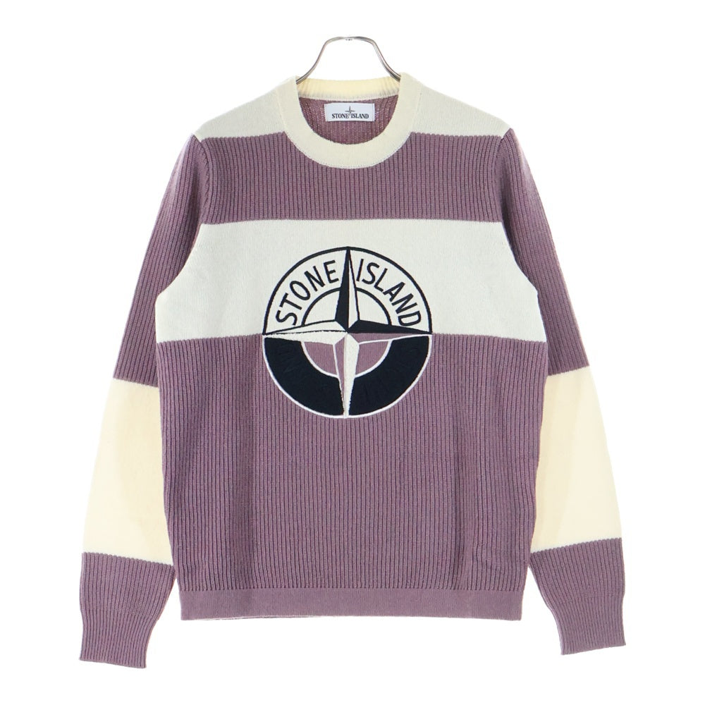 STONE ISLAND(ストーンアイランド) 18AW Stone Island Embroidered Logo Knit Sweater 6915583B7 エンブロイダリーロゴニット クルーネック長袖ニットセーター
