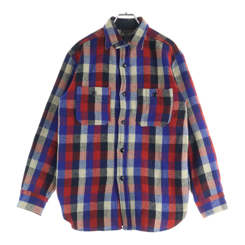 VINTAGE(ヴィンテージ) JOEMCCOY OUTDOORSMEN SPORTSWEAR チェック柄 ヘビー長袖シャツ Lot11 レッド/ブルー