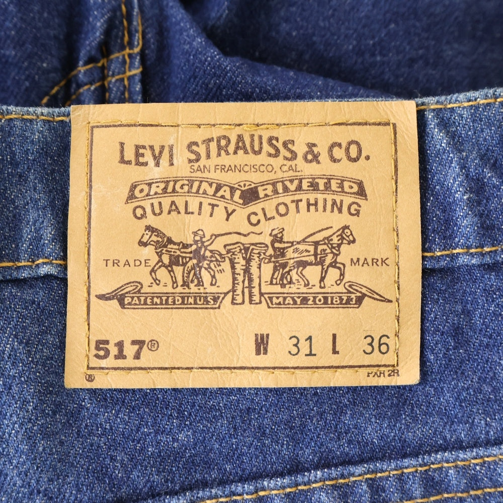 Levi's(リーバイス) 90s 517 ボタン裏515 オレンジタブ フレアカットデニムパンツ ブルー USA製