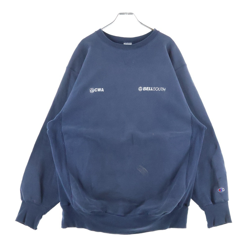 CHAMPION(チャンピオン) 90S REVERSE WEAVE CWA BELLSOUTH SWEAT リバースウィーブ ベルサウス 企業ロゴ 刺繍タグ スウェット ネイビー
