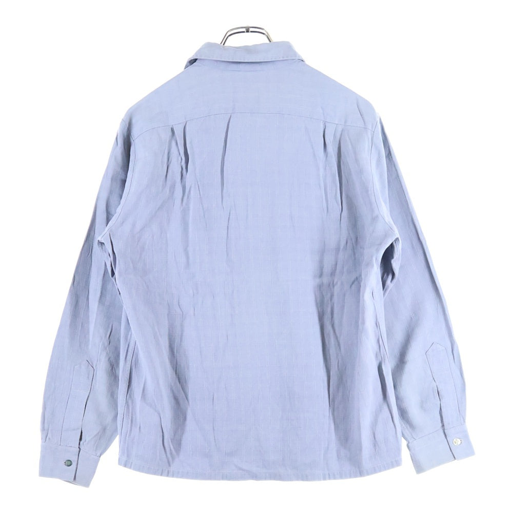 VINTAGE(ヴィンテージ) 50S SPORTSMAN CHECK L/S SHIRT スポーツマン フラップポケット 刺繍 長袖シャツ カスリ柄 ブルー