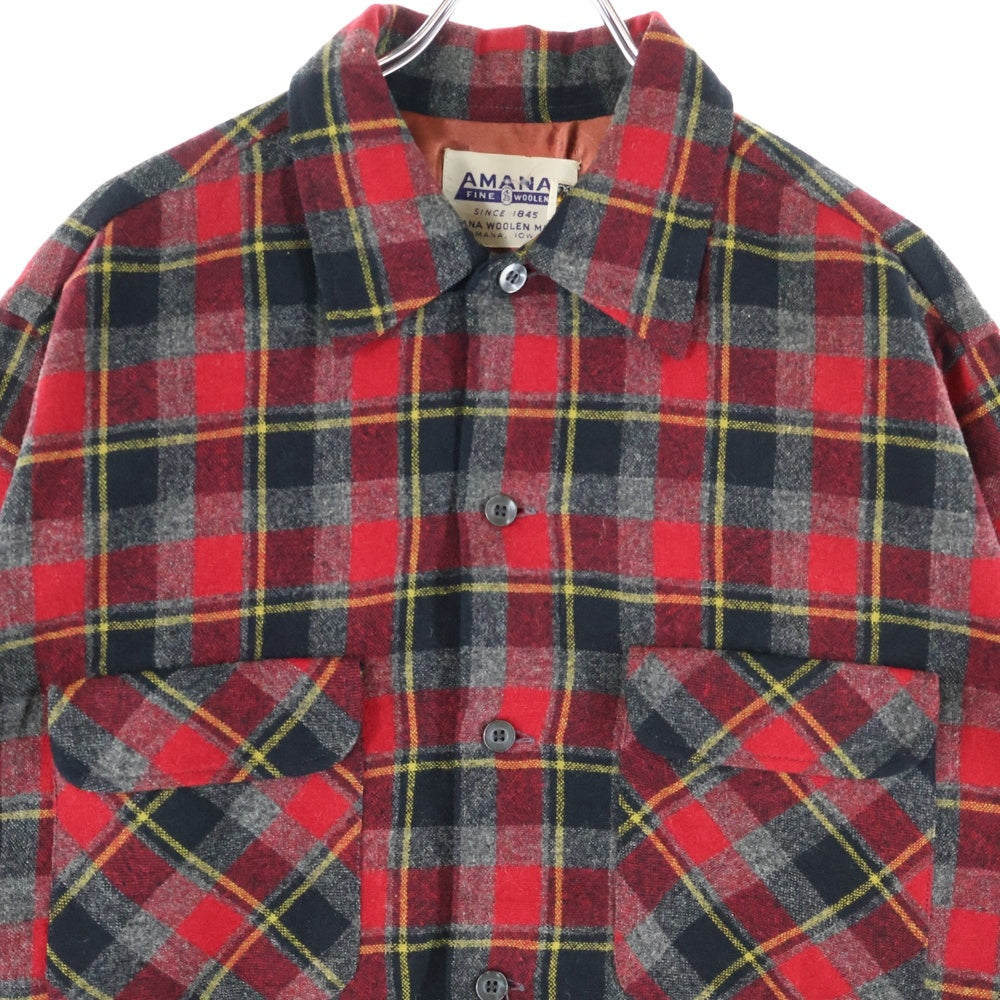 VINTAGE(ヴィンテージ) 50S AMANA WOOL L/S SHIRT アマナ ウール 長袖シャツ レッド/ブラック/イエロー