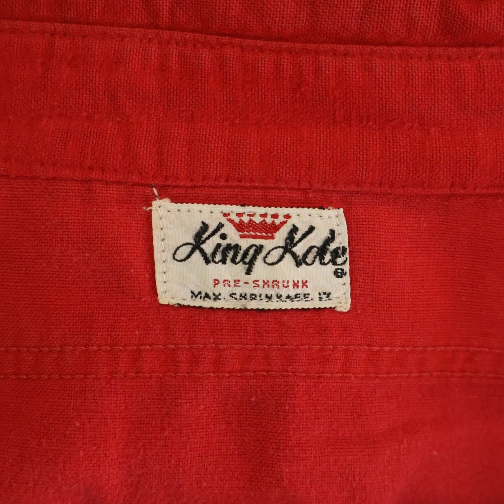VINTAGE(ヴィンテージ) 50S KING KOLE L/S SHIRT キングコール マチ付き 長袖シャツ レッド