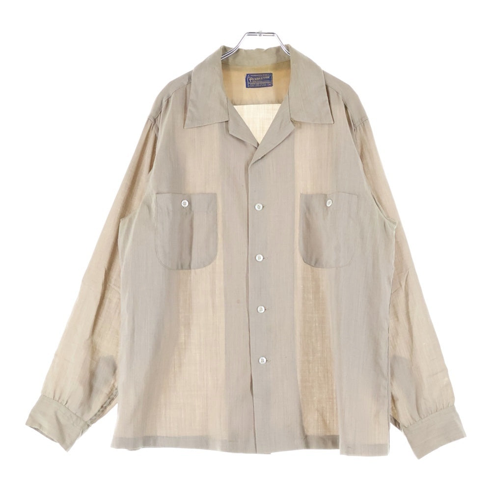 PENDLETON(ペンドルトン) 50S VINTAGE WOOL L/S SHIRT ビンテージ ウール 長袖シャツ ソリット ブラウン