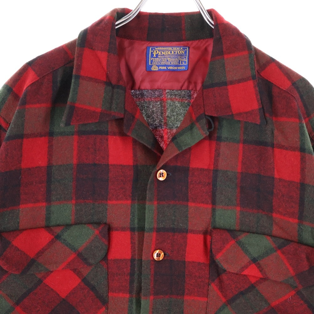 PENDLETON(ペンドルトン) 60S VINTAGE WOOL L/S CHECK SHIRT ヴィンテージ ウール 長袖シャツ レッド/ブラック