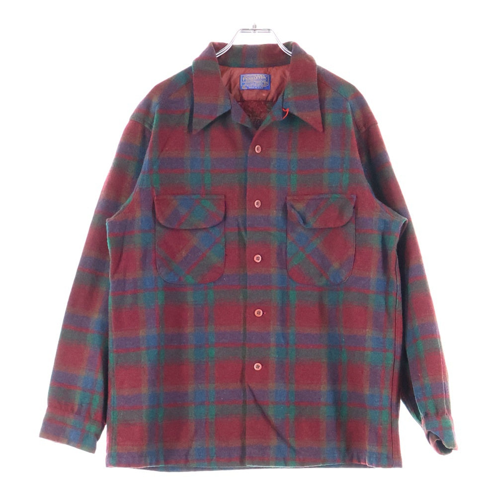 PENDLETON(ペンドルトン) 70S VINTAGE WOOL L/S CHECK SHIRT ヴィンテージ ウール 長袖シャツ レッド/グリーン/ブラウン