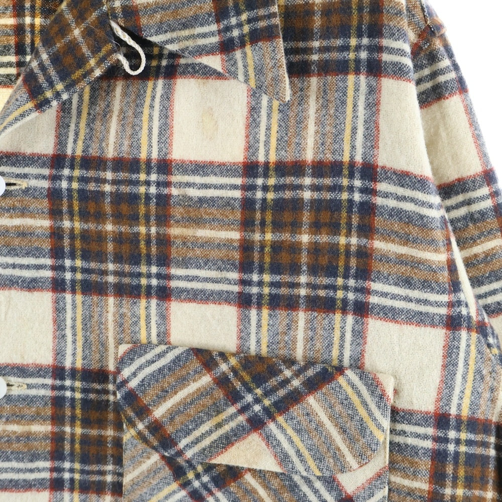 PENDLETON(ペンドルトン) 70S VINTAGE WOOL L/S CHESK SHIRT ヴィンテージ ウール 長袖シャツ ブラウン/ネイビー