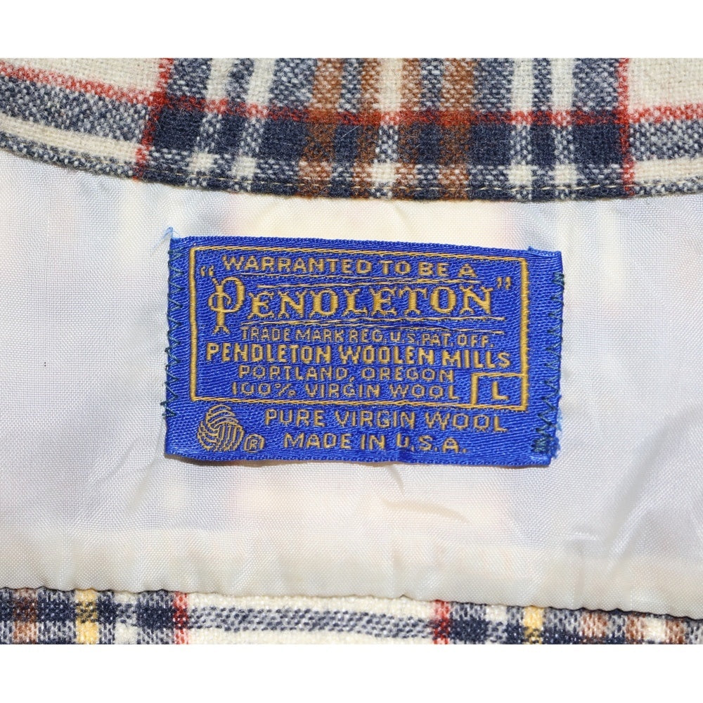 PENDLETON(ペンドルトン) 70S VINTAGE WOOL L/S CHESK SHIRT ヴィンテージ ウール 長袖シャツ ブラウン/ネイビー