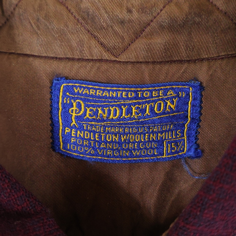 PENDLETON(ペンドルトン) 50S VINTAGE WOOL L/S OMBRE CHECK SHIRT ヴィンテージ ウール オンブレチェック 長袖シャツ レッド/ブラック