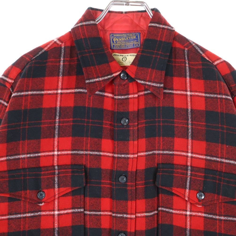 PENDLETON(ペンドルトン) 50S VINTAGE WOOL L/S CHECK SHIRT ヴィンテージ ウール チェック 長袖シャツ レッド/ブラック