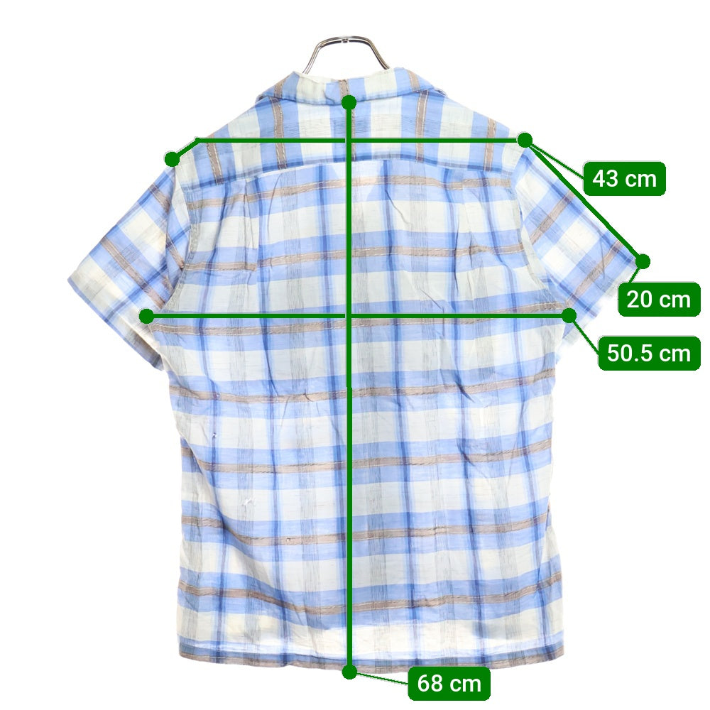 VINTAGE(ヴィンテージ) 60s Archdale Fashions オープンカラー 半袖シャツ ブルー/ホワイト