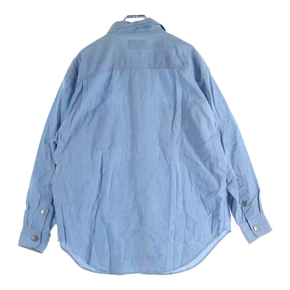 RALPH LAUREN(ラルフローレン) 80-90S COUNTRY COTTON CHAMBRAY L/S SHIRT 40年代サンプリング カントリー シャンブレー 長袖 シャツ ブルー