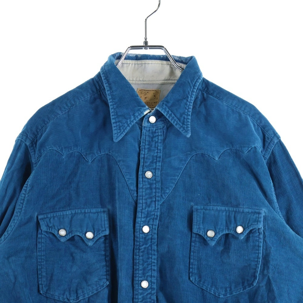 VINTAGE(ヴィンテージ) 50s Corduroy Western コーデュロイ ウエスタンシャツ 長袖シャツ ターコイズ