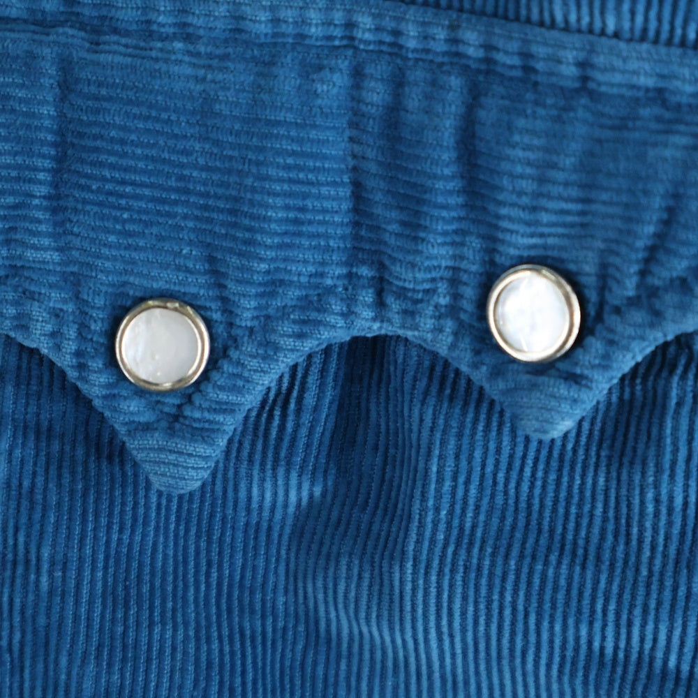 VINTAGE(ヴィンテージ) 50s Corduroy Western コーデュロイ ウエスタンシャツ 長袖シャツ ターコイズ